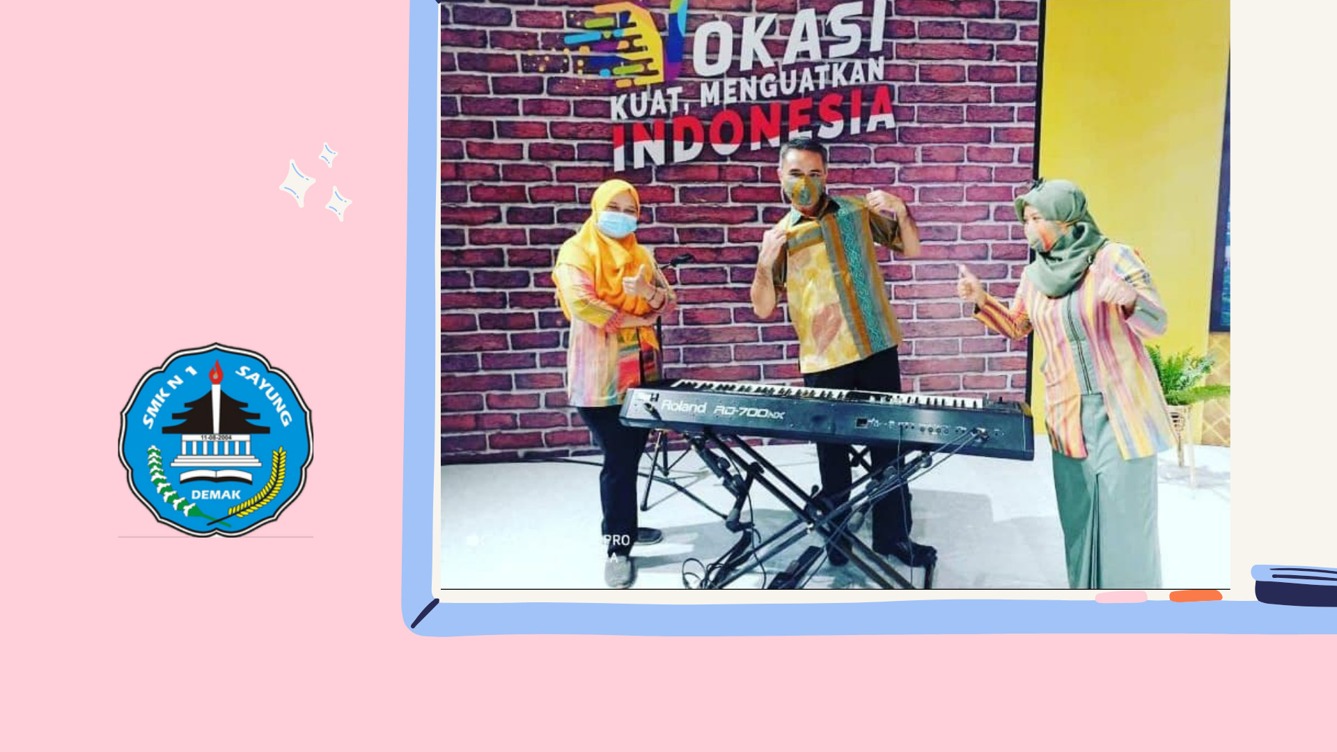 Produk kemeja bahan ecoprint SMK N 1 Sayung, hari ini digunakan dalam puncak acara ultah Vokasi di Tangerang